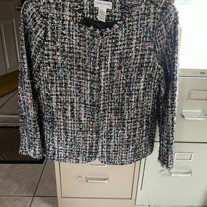 Draper’s and Damon’s Petite Zippered fully lined Jacket with fringe & sparkle